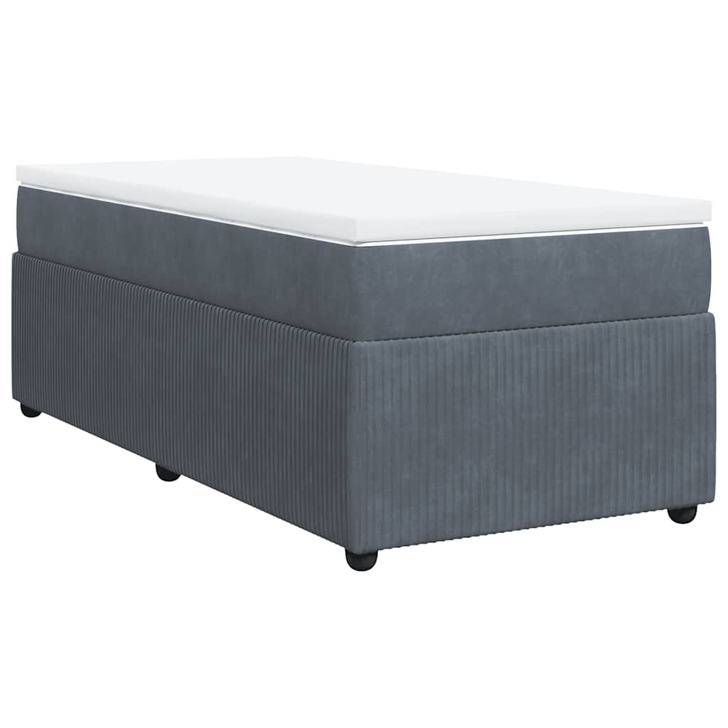 vidaXL Boxspring met matras fluweel donkergrijs 90x200 cm grijs, foto 3
