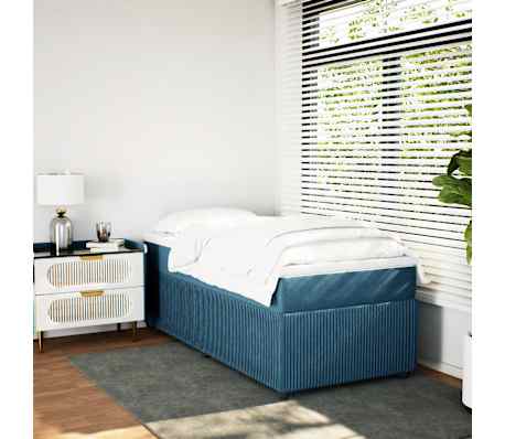 vidaXL Box spring krevet s madracem tamnoplavi 90x200 cm bar&scaron;unasti