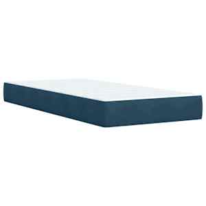 Box spring postel s matrací tmavě modrá 90x200 cm samet - obrázek 6