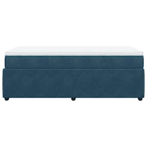 Box spring postel s matrací tmavě modrá 90x200 cm samet - obrázek 8