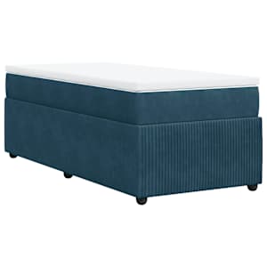 Box spring postel s matrací tmavě modrá 90x200 cm samet - obrázek 9