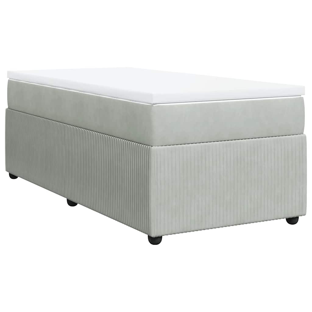 Levně vidaXL Box spring postel s matrací světle šedá 100x200 cm samet