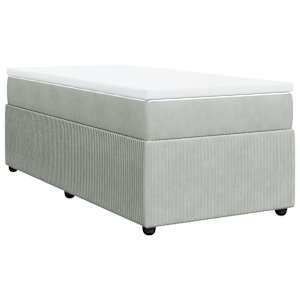 Box spring postel s matrací světle šedá 100x200 cm samet - obrázek 2