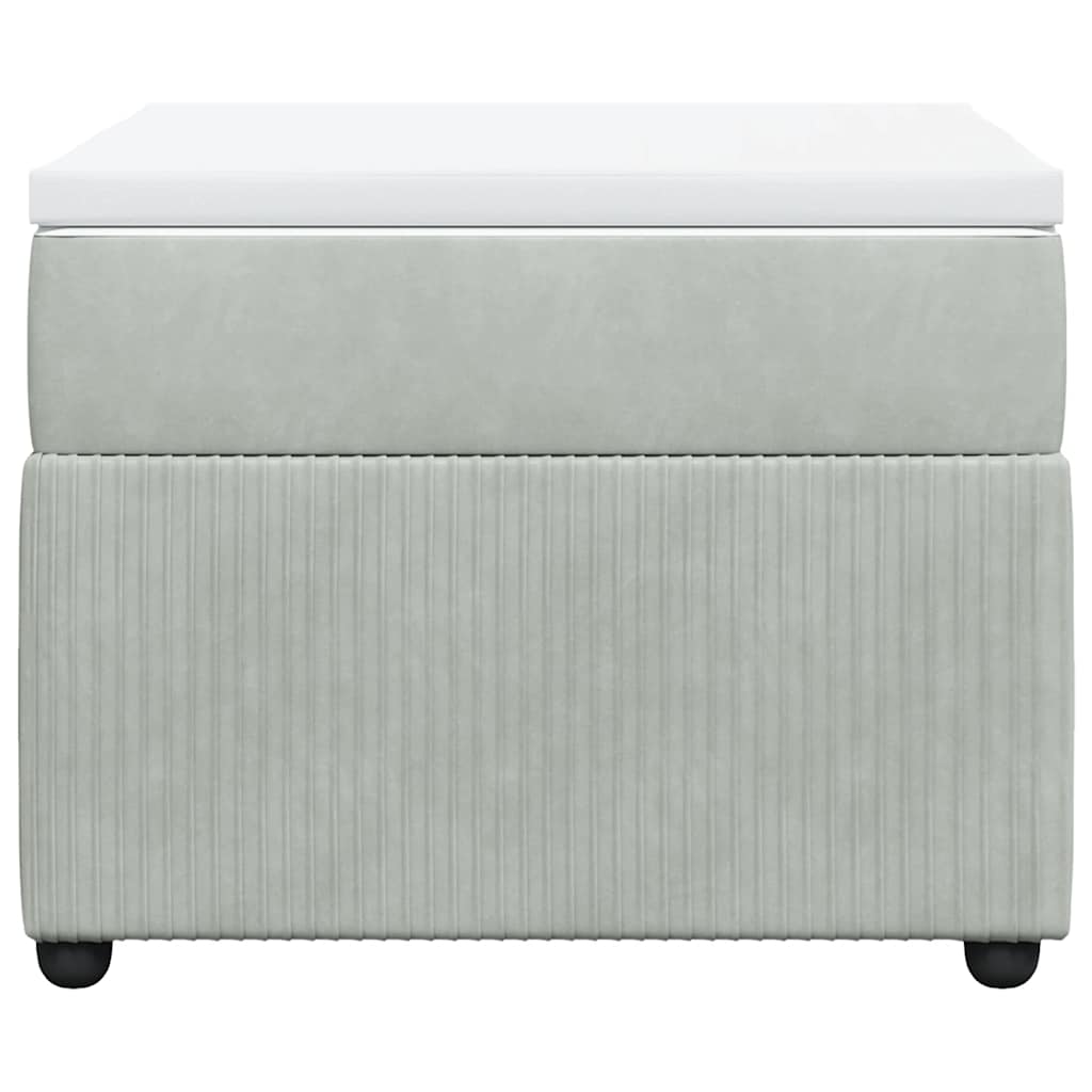 vidaXL Boxspring met matras fluweel lichtgrijs 100x200 cm grijs, foto 4