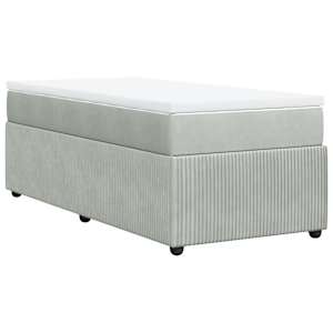 Box spring postel s matrací světle šedá 100x200 cm samet - obrázek 9