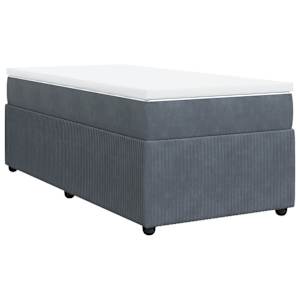Box spring postelja z vzmetnico temno siva 100x200 cm žamet - slika 2