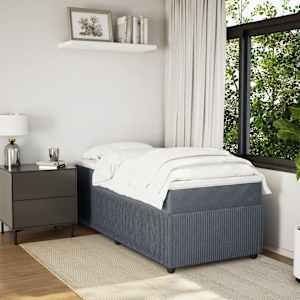 Box spring postel s matrací tmavě šedá 100x200 cm samet - obrázek 3