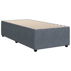 Box spring postelja z vzmetnico temno siva 100x200 cm žamet - slika 5
