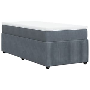 Box spring postelja z vzmetnico temno siva 100x200 cm žamet - slika 9