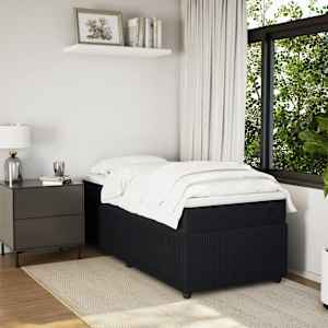 Box spring postel s matrací černá 100x200 cm samet - obrázek 3