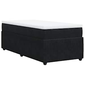 Box spring postel s matrací černá 100x200 cm samet - obrázek 9