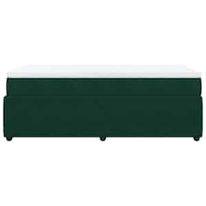 Box spring postel s matrací tmavě zelená 100x200 cm samet - obrázek 8