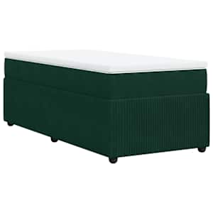 Box spring postel s matrací tmavě zelená 100x200 cm samet - obrázek 9
