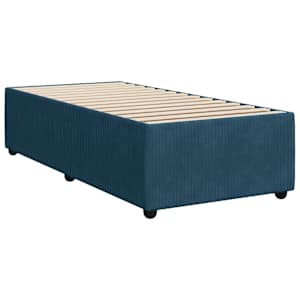 Box spring postel s matrací tmavě modrá 100x200 cm samet - obrázek 5