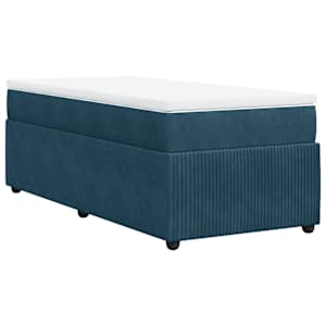 Box spring postel s matrací tmavě modrá 100x200 cm samet - obrázek 9