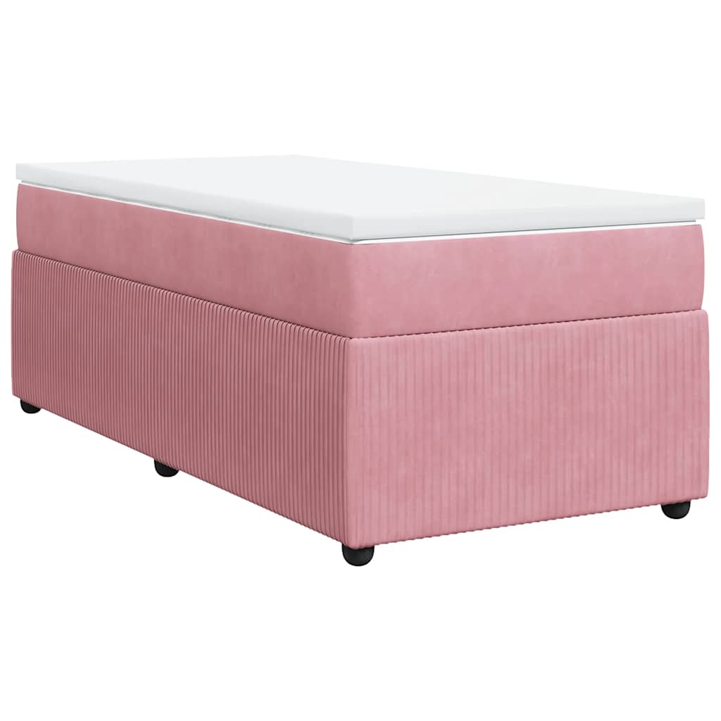 Thumbnail - vidaXL Boxspringbett mit Matratze Rosa 100x200 cm Samt