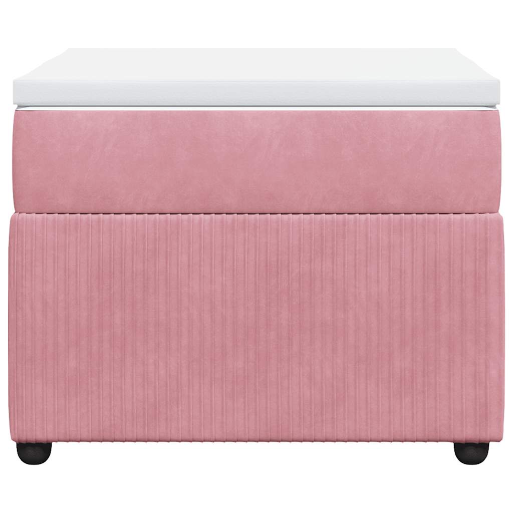 vidaXL Boxspring met matras fluweel roze 100x200 cm, foto 4
