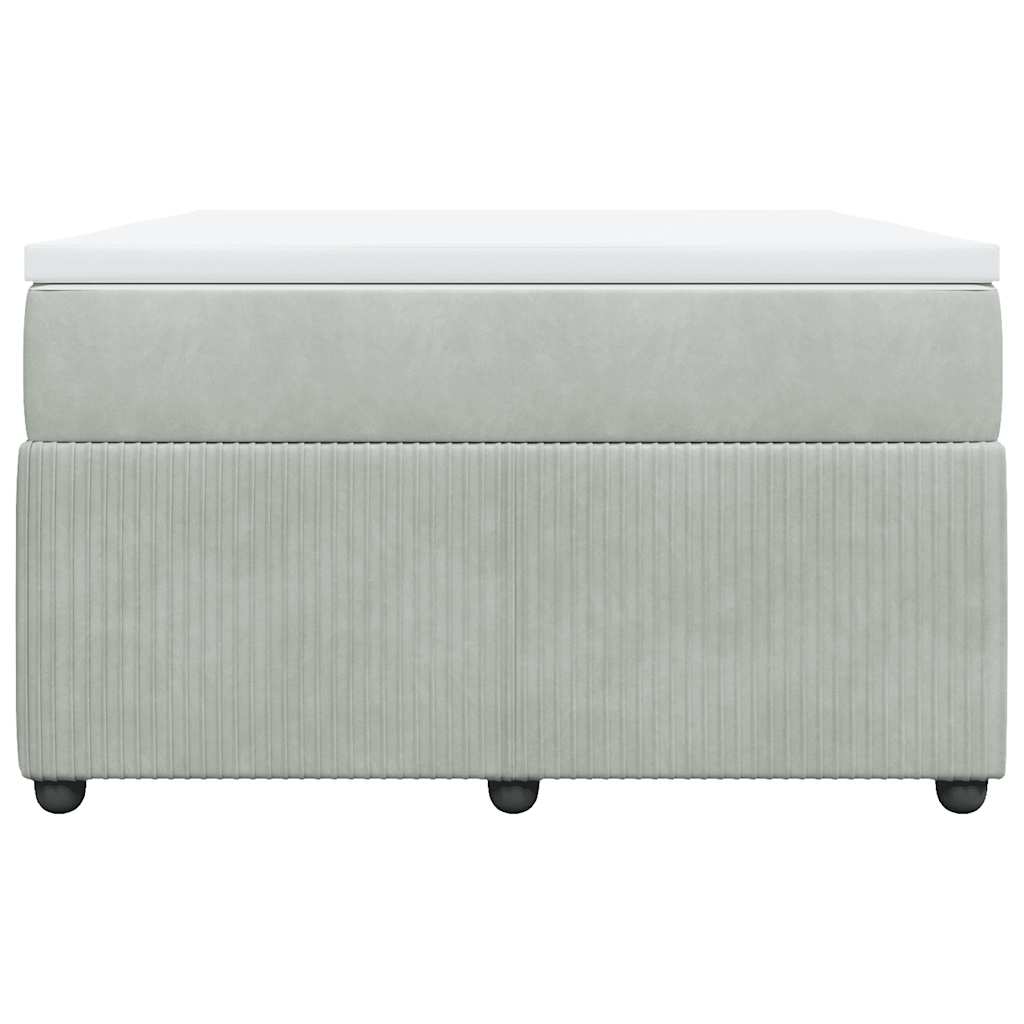 vidaXL Boxspring met matras fluweel lichtgrijs 120x190 cm grijs, foto 4