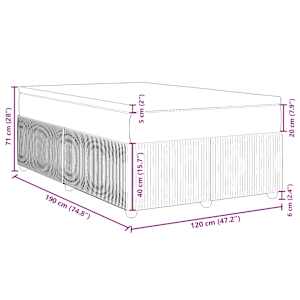 Box spring postel s matrací světle šedá 120x190 cm samet - obrázek 12