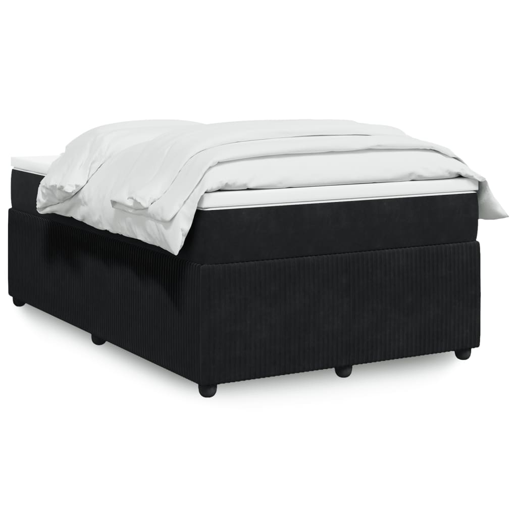 Boxspringbett mit Matratze Schwarz 120×190 cm Samt