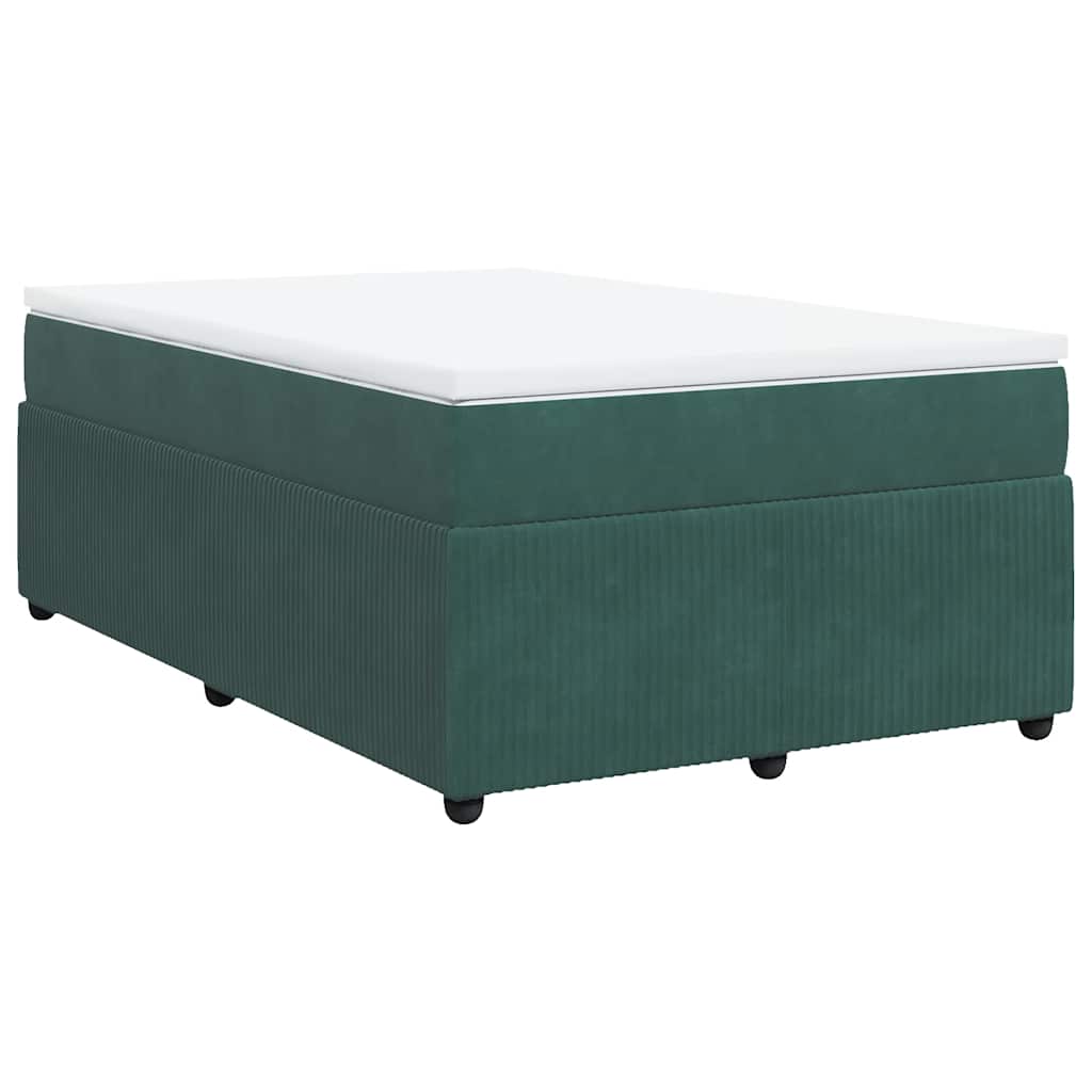 Thumbnail - vidaXL Boxspringbett mit Matratze Dunkelgrün 120x190 cm Samt