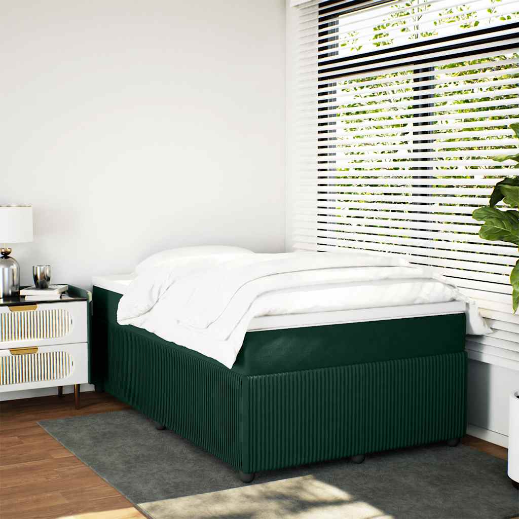 vidaXL Boxspring met matras fluweel donkergroen 120x190 cm groen, foto 2