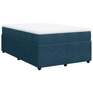 Box spring postel s matrací tmavě modrá 120x190 cm samet - obrázek 2