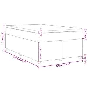 Box spring postel s matrací tmavě modrá 120x190 cm samet - obrázek 12