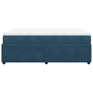 Box spring postel s matrací tmavě modrá 120x190 cm samet - obrázek 8