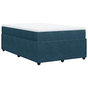 Box spring postel s matrací tmavě modrá 120x190 cm samet - obrázek 9