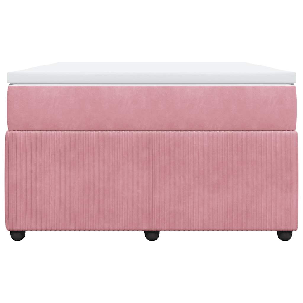 vidaXL Boxspring met matras fluweel roze 120x190 cm, foto 4