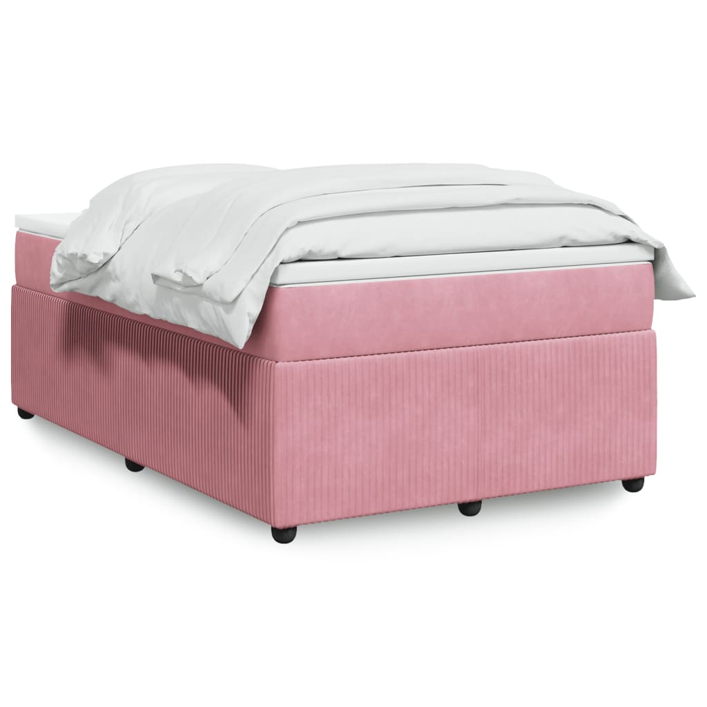 Boxspringbett mit Matratze Rosa 120×190 cm Samt