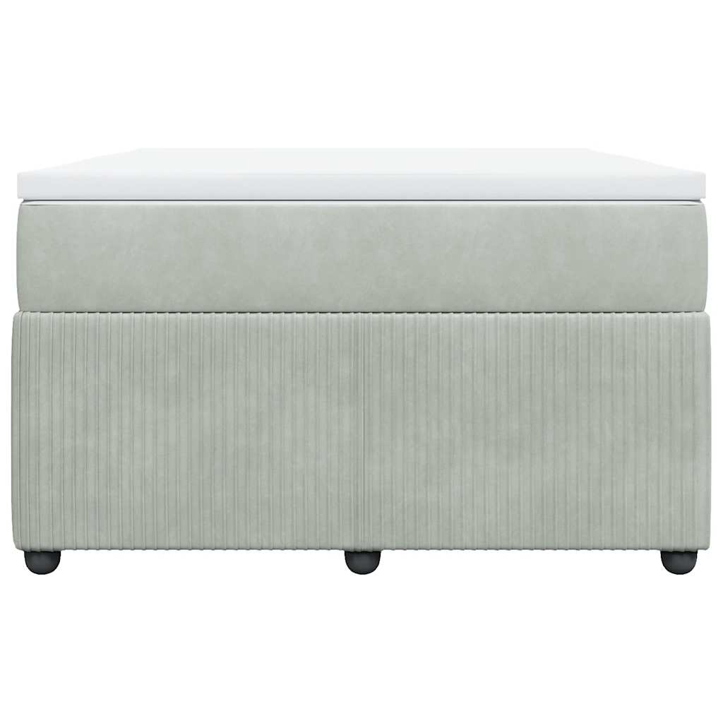 vidaXL Boxspring met matras fluweel lichtgrijs 120x200 cm grijs, foto 4