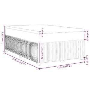 Box spring postel s matrací světle šedá 120 x 200 cm samet - obrázek 12