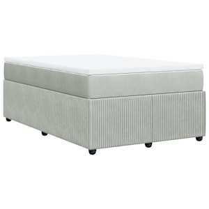 Box spring postel s matrací světle šedá 120 x 200 cm samet - obrázek 9