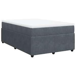Box spring postel s matrací tmavě šedá 120 x 200 cm samet - obrázek 2