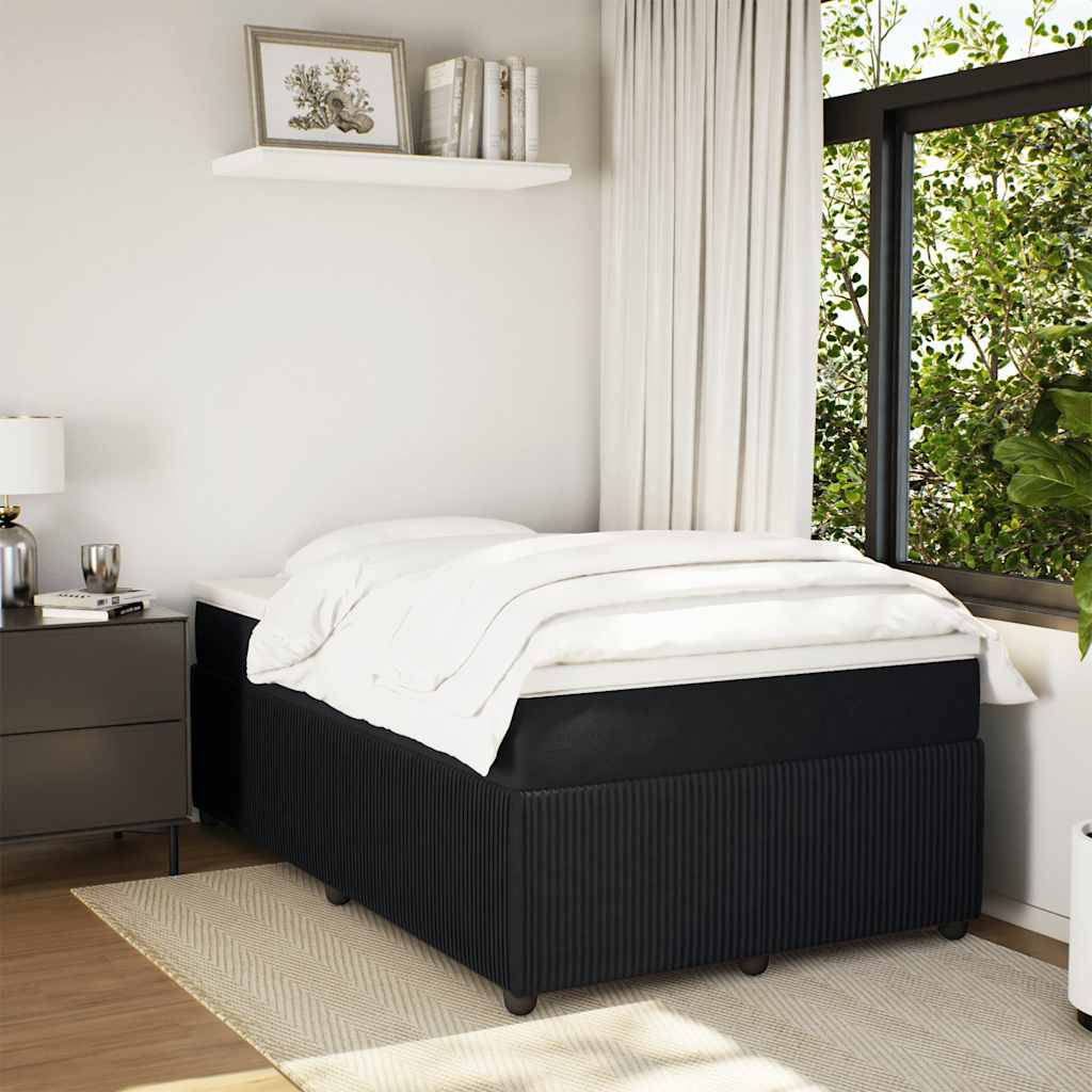 vidaXL Boxspring met matras fluweel zwart 120x200 cm afbeelding