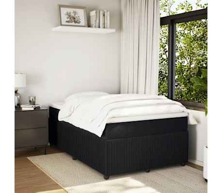 vidaXL Box spring postel s matrac&iacute; čern&aacute; 120 x 200 cm samet