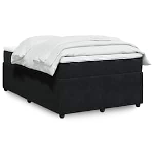 Box spring postelja z vzmetnico črna 120x200 cm žamet