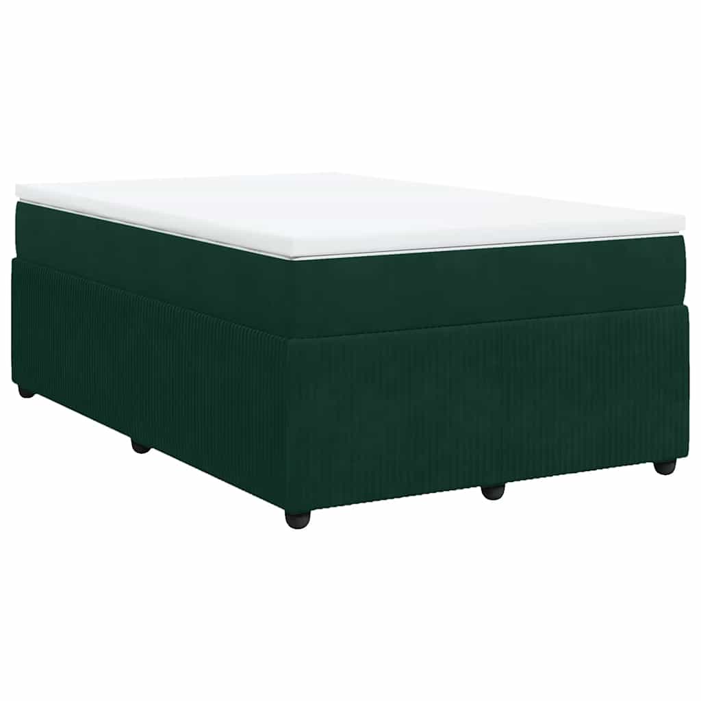 vidaXL Boxspring met matras fluweel donkergroen 120x200 cm groen, foto 3