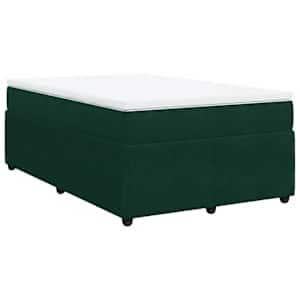 Box spring postel s matrací tmavě zelená 120 x 200 cm samet - obrázek 2