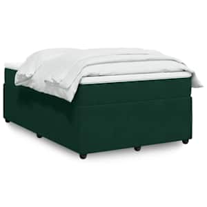 Box spring postel s matrací tmavě zelená 120 x 200 cm samet - obrázek 1