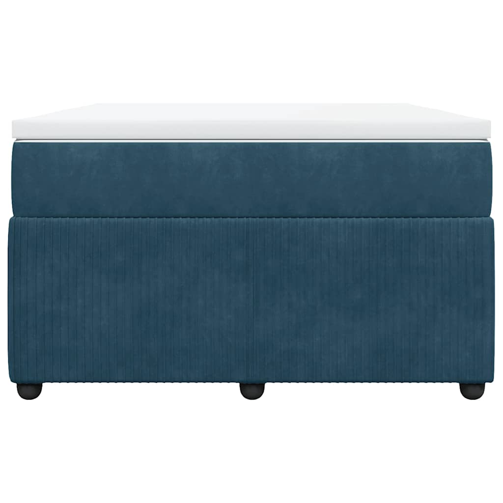 vidaXL Boxspring met matras fluweel donkerblauw 120x200 cm blauw, foto 4