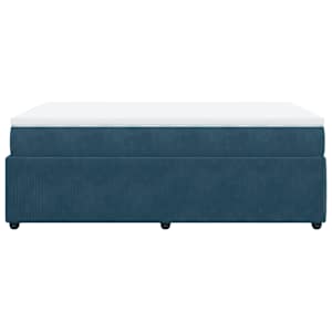 Box spring postel s matrací tmavě modrá 120 x 200 cm samet - obrázek 8