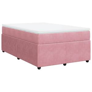 Box spring postel s matrací růžová 120 x 200 cm samet - obrázek 2