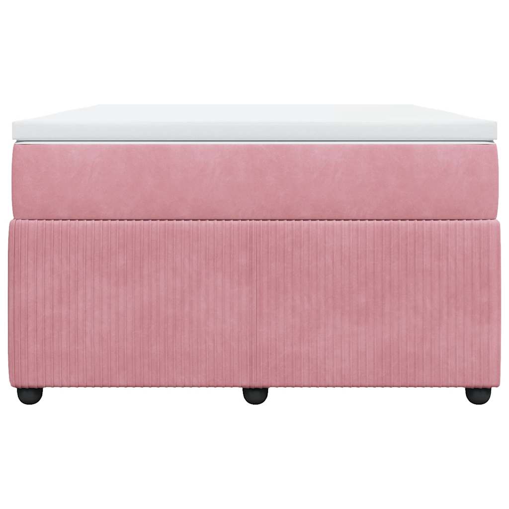 vidaXL Boxspring met matras fluweel roze 120x200 cm, foto 4