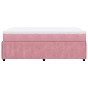 Box spring postel s matrací růžová 120 x 200 cm samet - obrázek 8