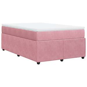 Box spring postel s matrací růžová 120 x 200 cm samet - obrázek 9