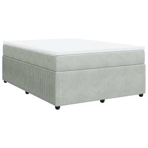 Box spring postel s matrací světle šedá 140x190 cm samet - obrázek 2