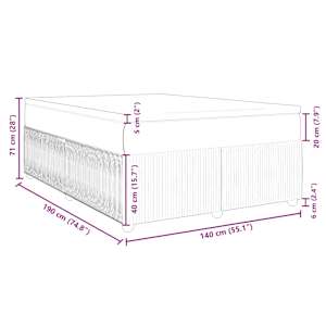 Box spring postel s matrací světle šedá 140x190 cm samet - obrázek 12
